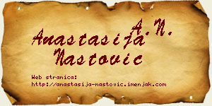 Anastasija Nastović vizit kartica